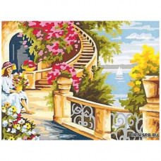 MRC1531-401 Канва с рисунком MARGOT 'Лестница' 40*50 см