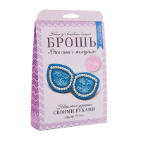 НБР-18011 Набор для вышивания бисером: Брошь «Очки синие с жемчугом».