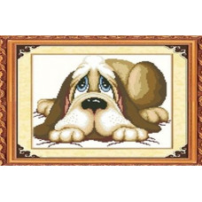7227 Мозаика Cristal 'Грустный пес', 40*35 см