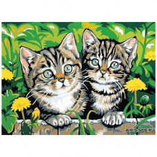 MRC722-167 Канва с рисунком MARGOT 'Котята' 30*40 см