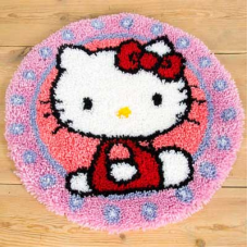 PN-0147570 Набор для вышивания коврик фигурный диаметр Vervaco 'Hello Kitty' 55*55см